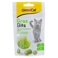 Ласощі GimCat для котів, GrasBits вітаміни з травою, 65 таб/40 г Gimpet Німеччина