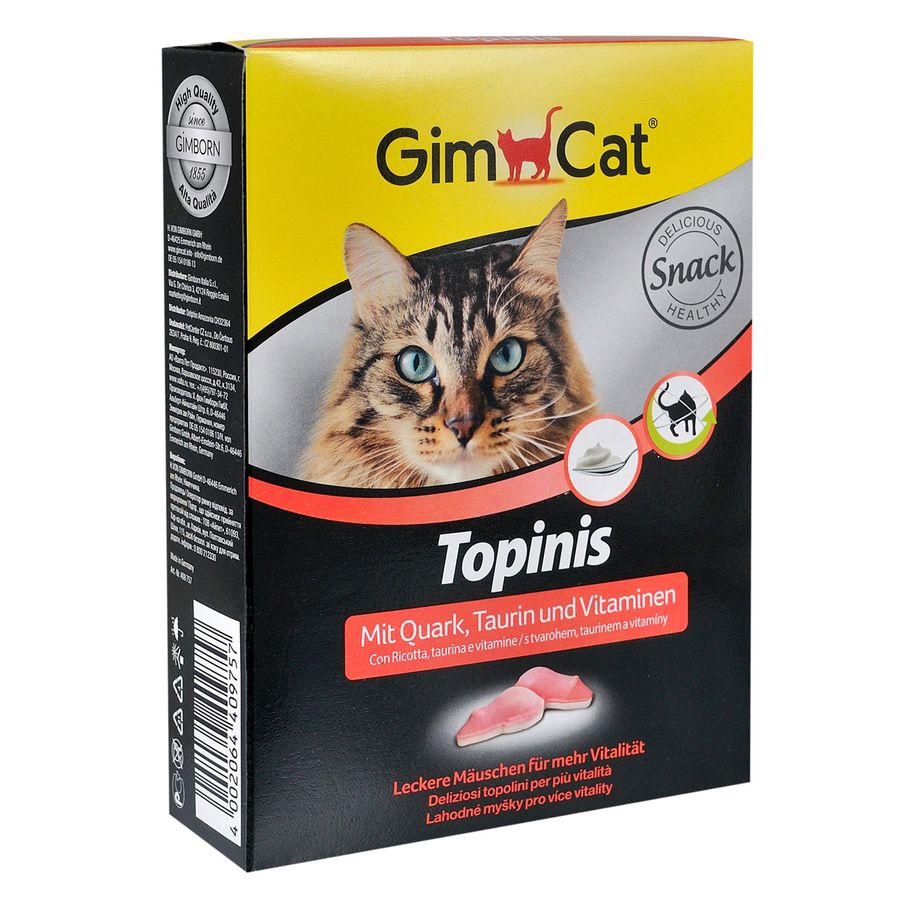 Вітаміни GimCat для котів, Topinis з сиром, 180 таб/220 г Gimpet Німеччина