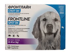 Фронтлайн (Frontline) краплі на холку для собак 20-40 кг (L), № 3 Boehringer Ingelheim Німеччина