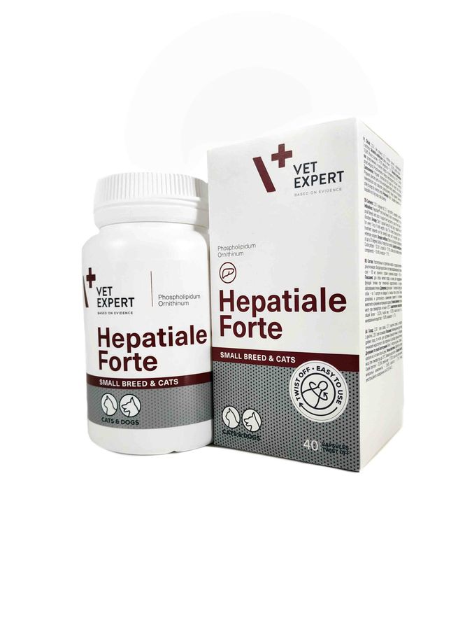 Гепатіале Форте (Hepatiale Forte) для собак дрібних порід та котів, 40 капс VetExpert Польща