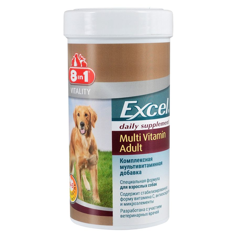 Витамины для собак 8in1 Excel Multi-Vitamin Adult Dog, мультивитаминный комплекс, 70 таб 8 in 1 Pet Products Германия