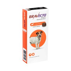 Фото Бравекто таблетка от блох и клещей для собак весом от 4,5 до 10 кг, 250 мг MSD, США