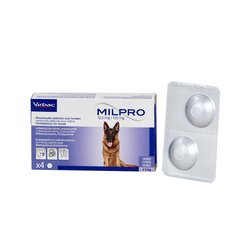 Мілпро (Milpro) 12,5 мг/125 мг собак від 5 кг до 25 кг, 4 таб Virbac, Франція