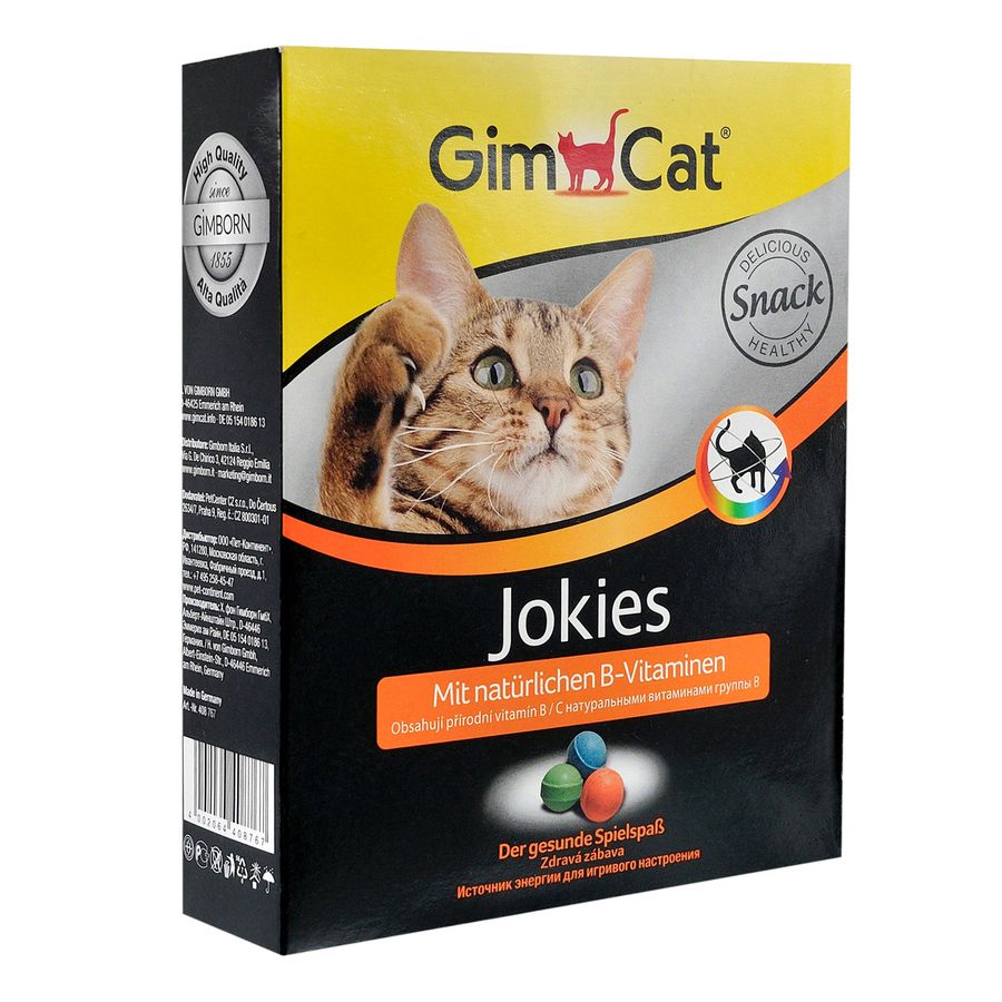 Ласощі GimCat для котів, Jokies з вітамінами групи В, 400 таб/520 г Gimpet Німеччина