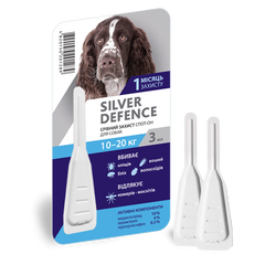 Серебрянная защита (Silver Defence) спот-он для собак 10 - 20 кг, 3 мл, 1 пипетка Медіпромтек Украина