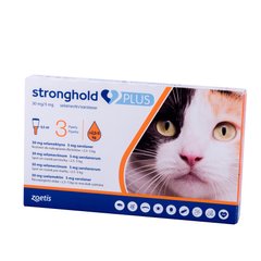 Стронгхолд Плюс (Stronghold Plus) 30 мг/5 мг краплі для котів 2,5-5 кг, 0,5 мл, 3 туби Zoetis, США