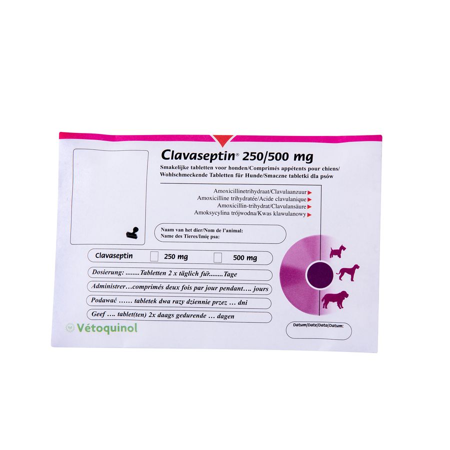 Клавасептін (Clavaseptin) 250 мг, 10 таб Vetquinol Франція