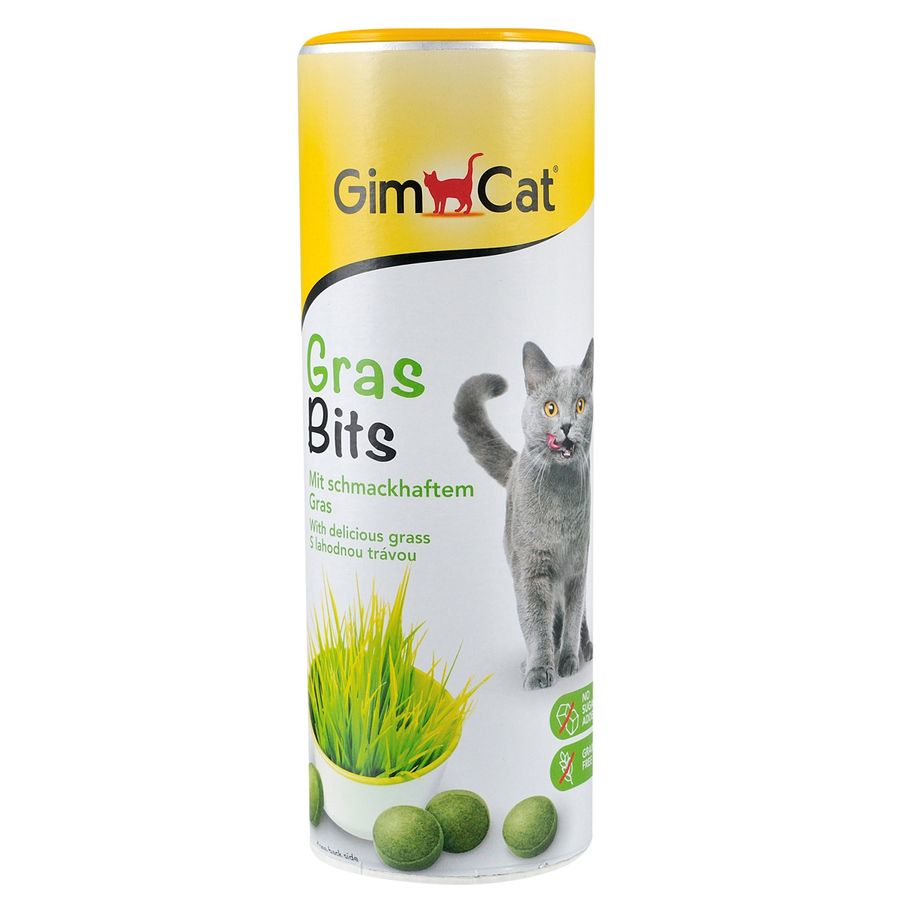 Лакомства GimCat для кошек, GrasBits витамины с травой, 710 таб/425 г Gimpet Германия