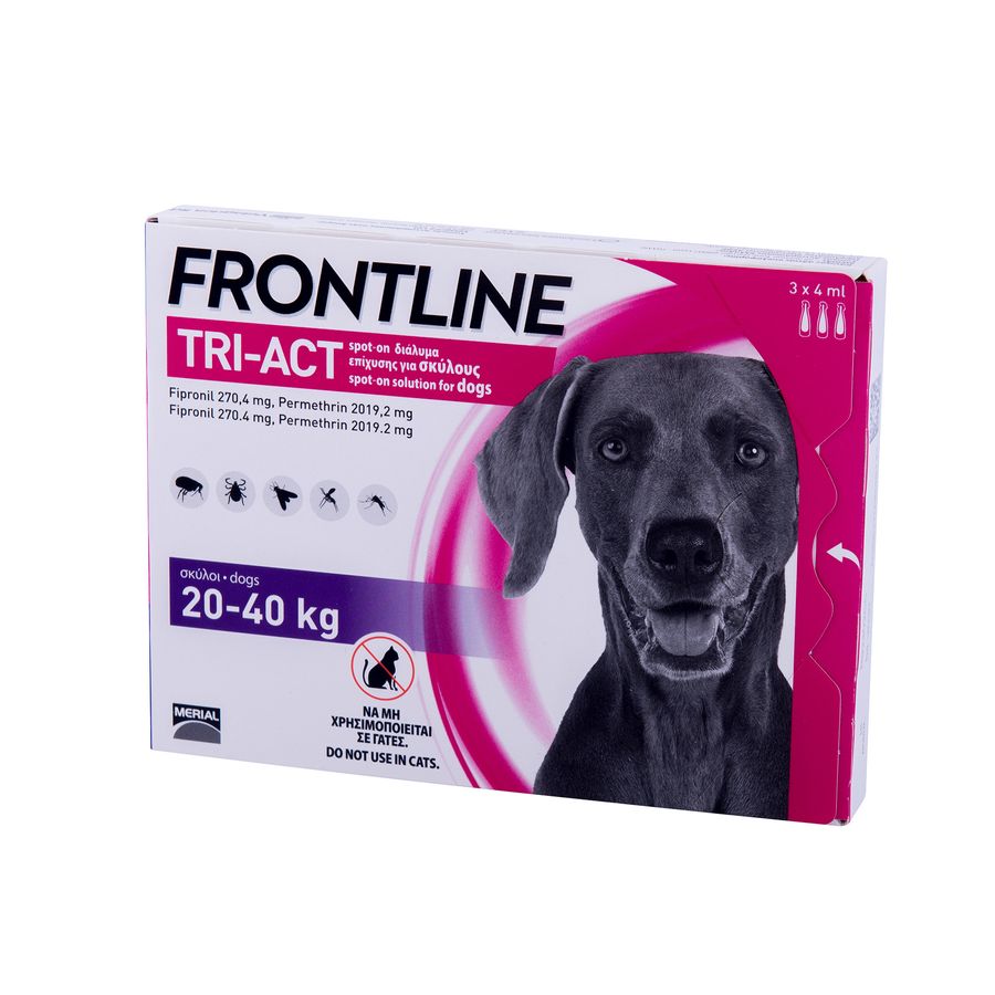 Фронтлайн (Frontline) TRI-ACT капли на холку для собак весом 20-40 кг (L), 3 пипетки