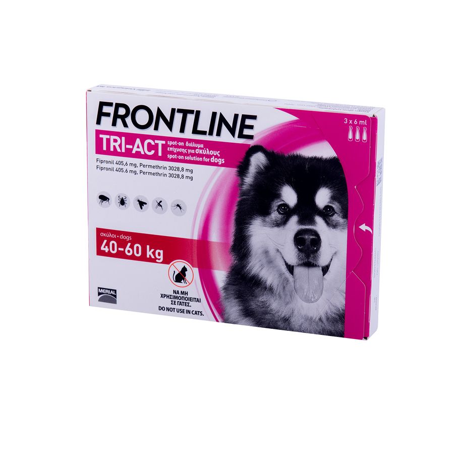 Фронтлайн (Frontline) TRI-ACT капли на холку для собак весом 40-60 кг (XL), 3 пипетки Boehringer Ingelheim Германия