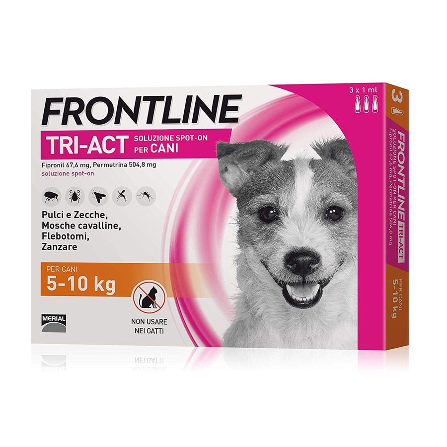 Фронтлайн (Frontline) TRI-ACT капли на холку для собак весом 5-10 кг (S), 3 пипетки Boehringer Ingelheim Германия