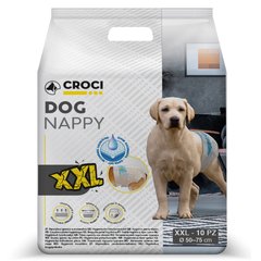 Подгузник для собак XXL, весом 18-30 кг, обхват 50-75 см, 10 шт Croci SPA Италия
