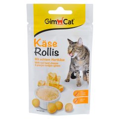 Ласощі GimCat для котів, Kase-rollis сирні ролики, 80 таб/40 г Gimpet Німеччина