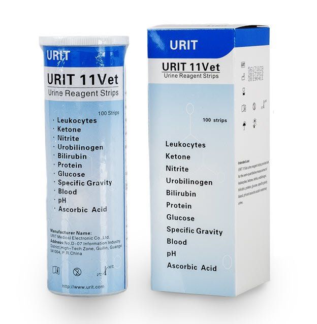 Тест-смужки для аналізу сечі URIT 11Vet, 100 шт Виробник Китай