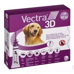 Вектра 3D краплі інсектоакарицидні для собак 25 - 40 кг, 3 шт х 4,7 мл Ceva Sante Animale Франція