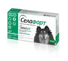 Селафорт спот-он, 240 мг/2 мл, для собак вагою 20,1 - 40 кг, 1 піпетка KRKA Словенія