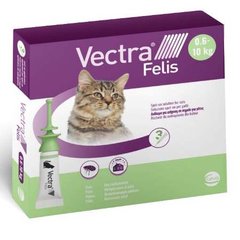 Вектра фелис инсектицидные капли для кошек весом 0,6 - 10 кг, 3 шт х 0,9 мл Ceva Sante Animale Франция