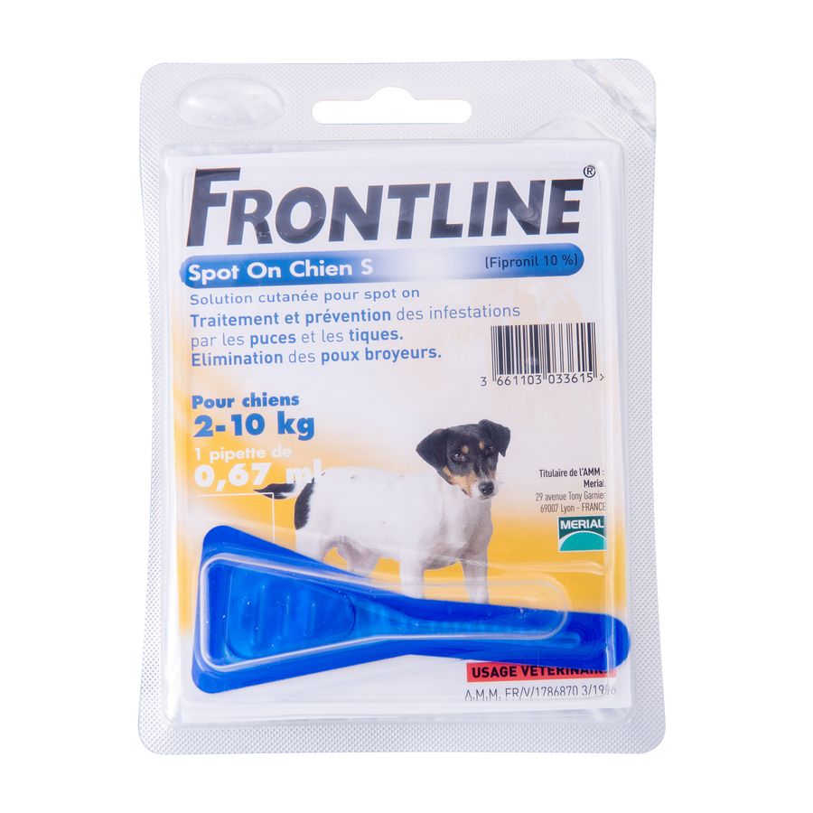 Фронтлайн спот-он (Frontline) краплі на холку для собак вагою 2-10 кг (S), 1 піпетка Boehringer Ingelheim Німеччина