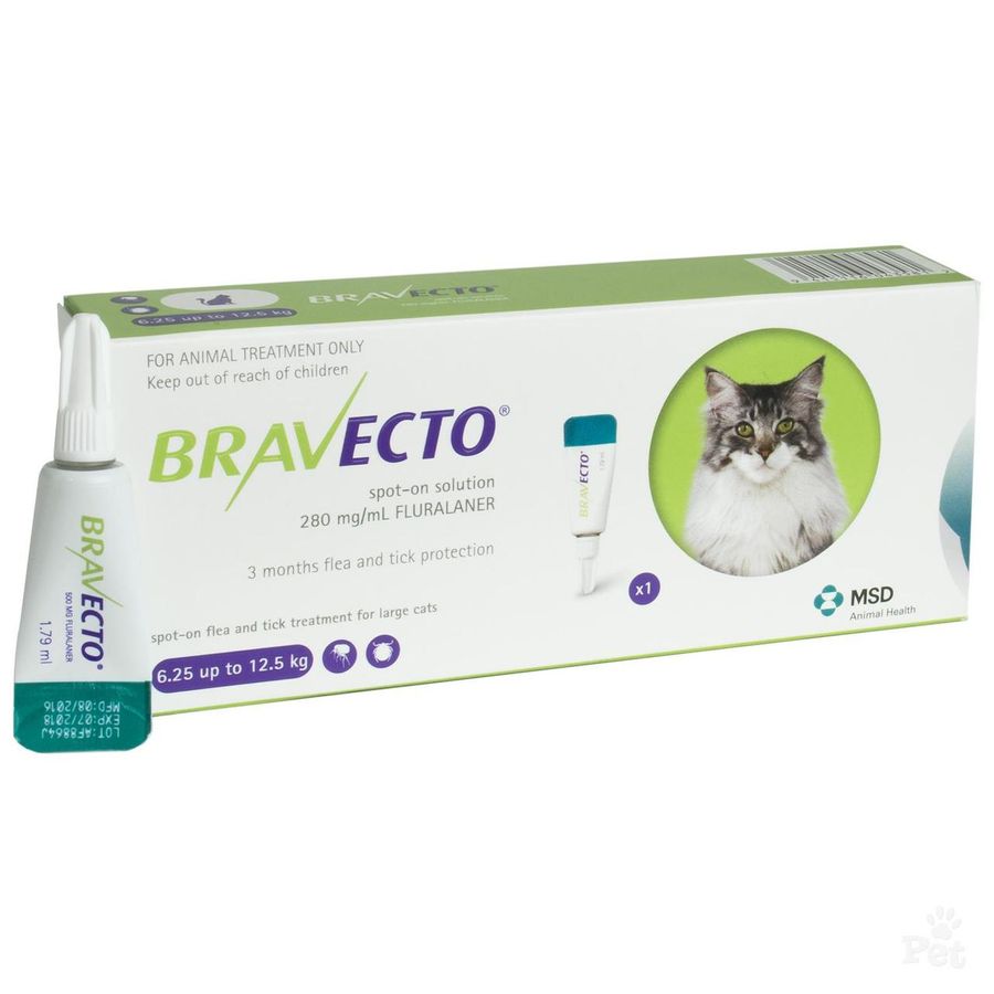 Бравекто Спот-Он для кошек весом 6,25-12,5 кг, 500 мг MSD США