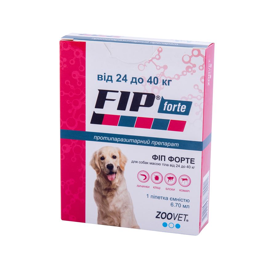 ФИП ФОРТЕ капли для собак весом 24-40 кг, 6,7 мл Productos Veterinarios Аргентина