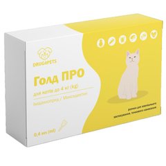 Голд ПРО для котів до 4 кг, 0,4 мл, 1 піпетка НВД Україна
