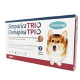 Сімпаріка Тріо жувальні таблетки для собак, 10,1 - 20 кг, 3 шт Zoetis США