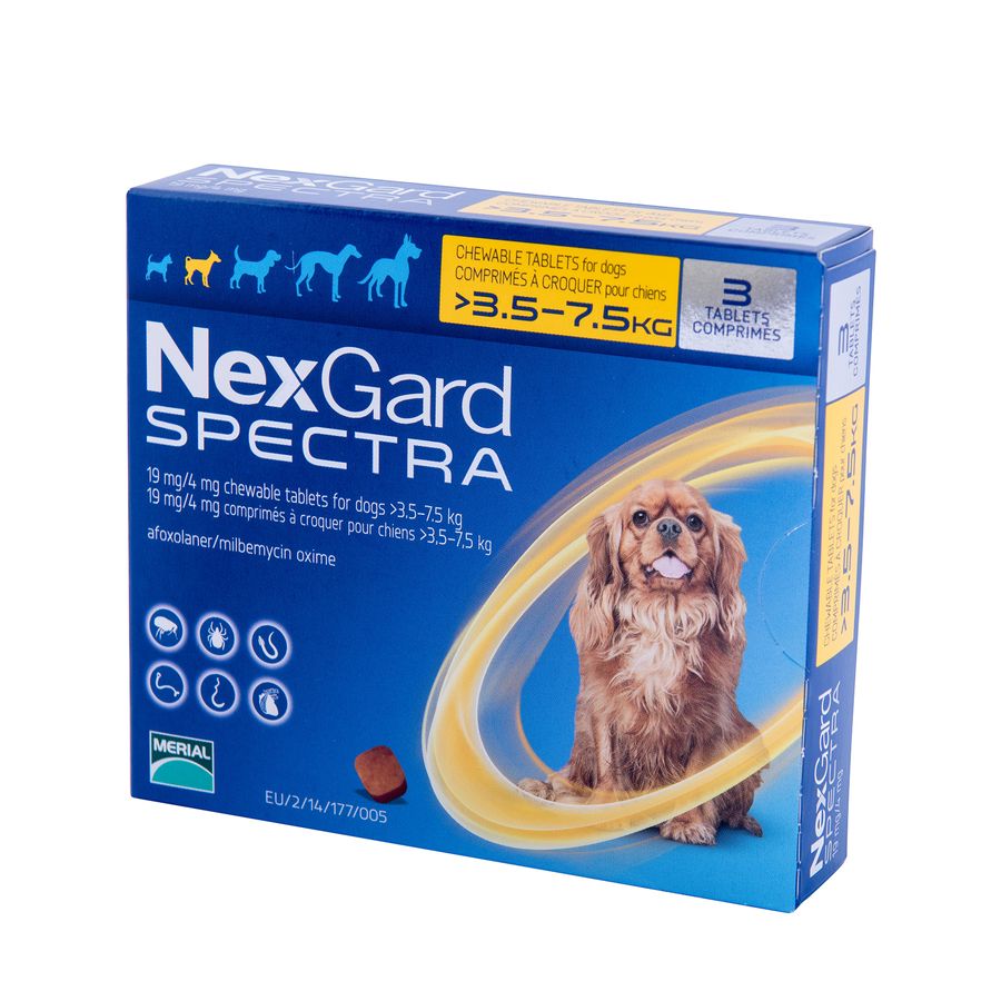 Нексгард Спектра (NexGard Spectra) таблетки от блох и клещей для собак весом 3,5-7,5 кг, 3 таб Boehringer Ingelheim Германия