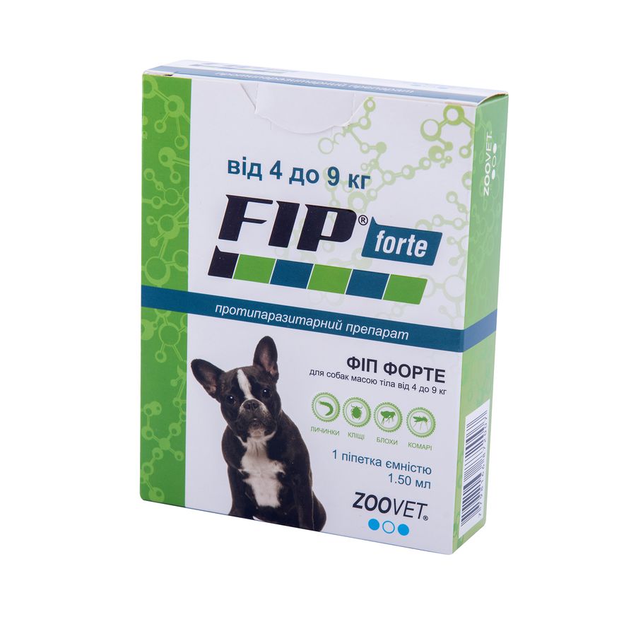 ФІП ФОРТЕ для собак 4-9 кг 1,5 мл Productos Veterinarios Аргентина