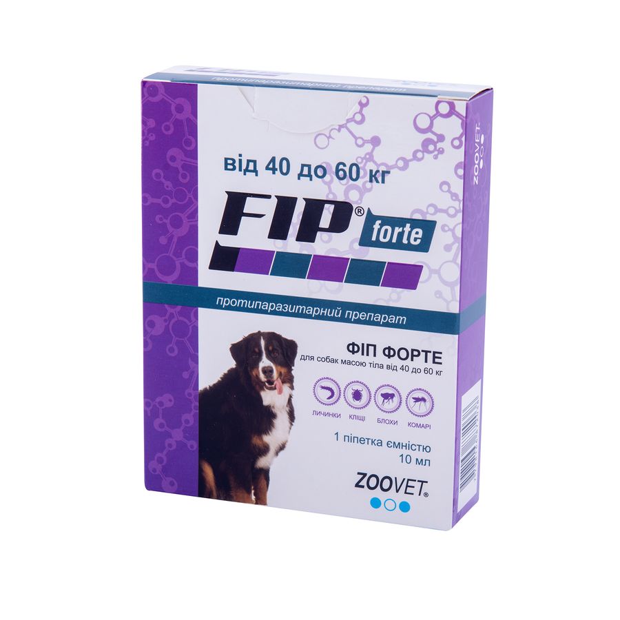 ФИП ФОРТЕ капли для собак весом 40-60 кг, 10 мл Productos Veterinarios Аргентина