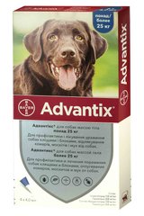 Адвантікс (Advantix) краплі від бліх та кліщів для собак вагою 25-40 кг, 4 мл, 4 піпетки Elanco США
