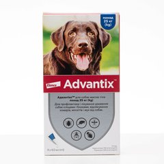 Адвантікс (Advantix) краплі від бліх та кліщів для собак вагою 25-40 кг, 4 мл, 4 піпетки Elanco США